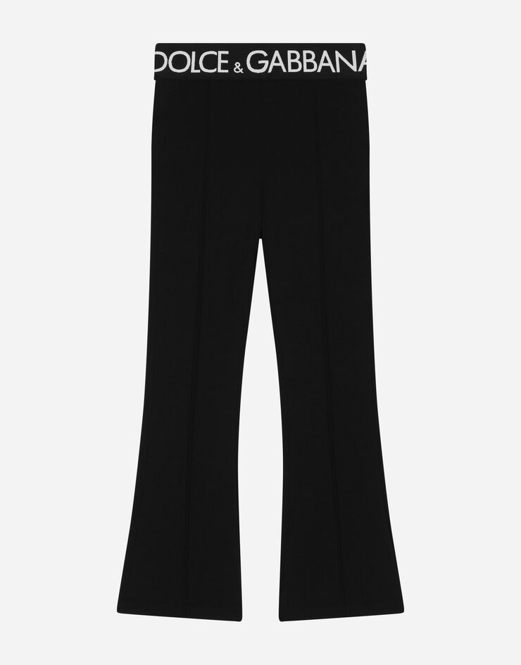 Dolce&Gabbana Jersey pants with branded elastic Black L5JPC1FUGI7