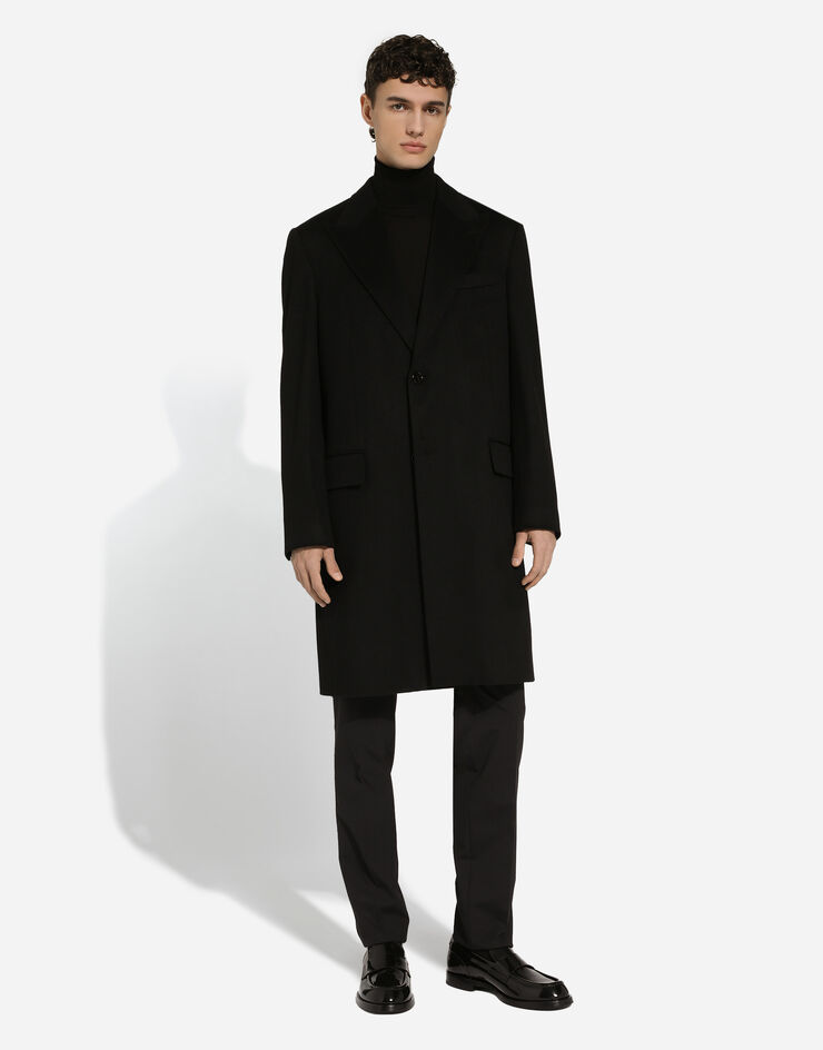 Dolce & Gabbana Deconstructed single-breasted wool coat Black G033ETFU20O
