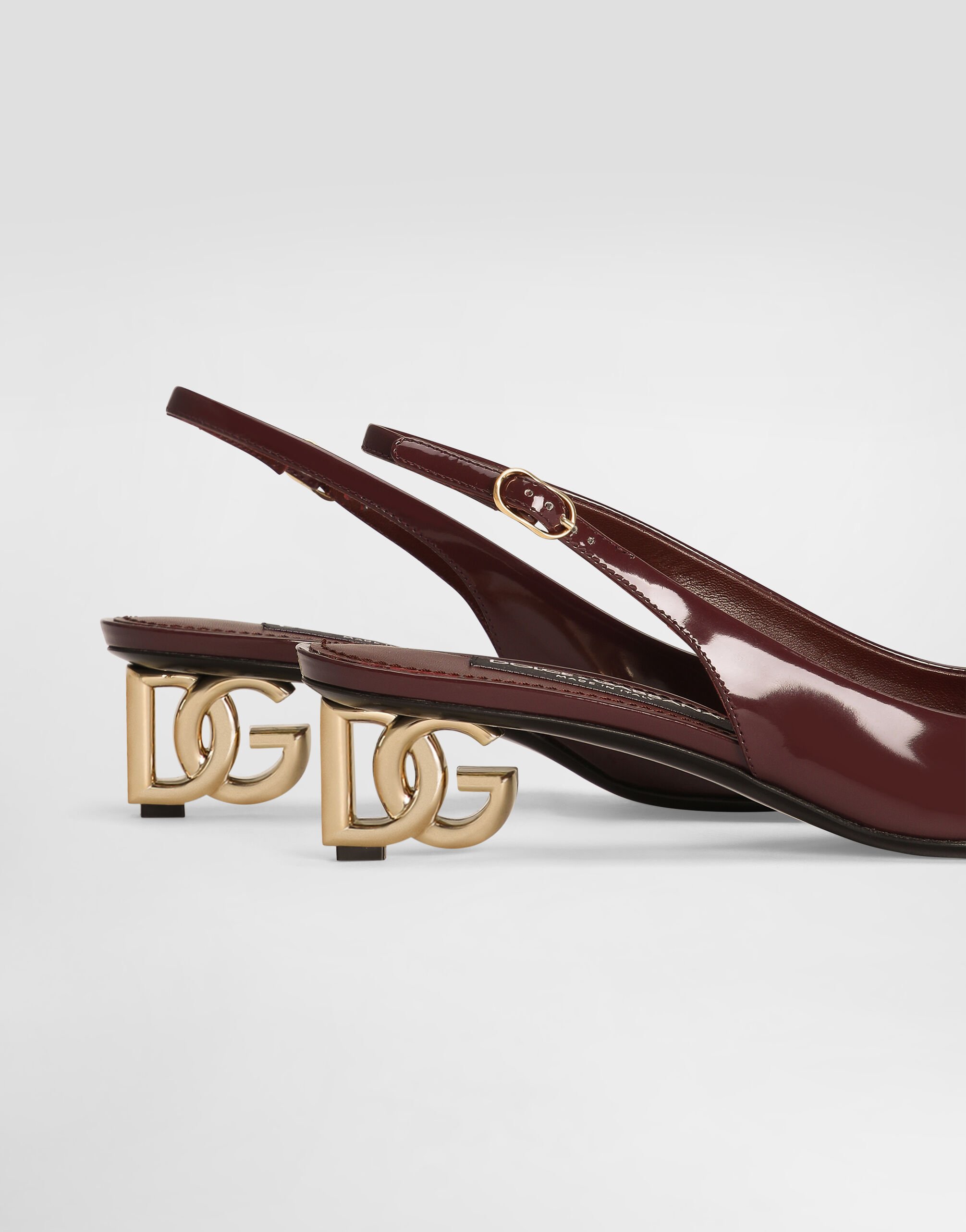 Patent leather slingbacks in Bordeaux for Women | Dolce&Gabbana® US