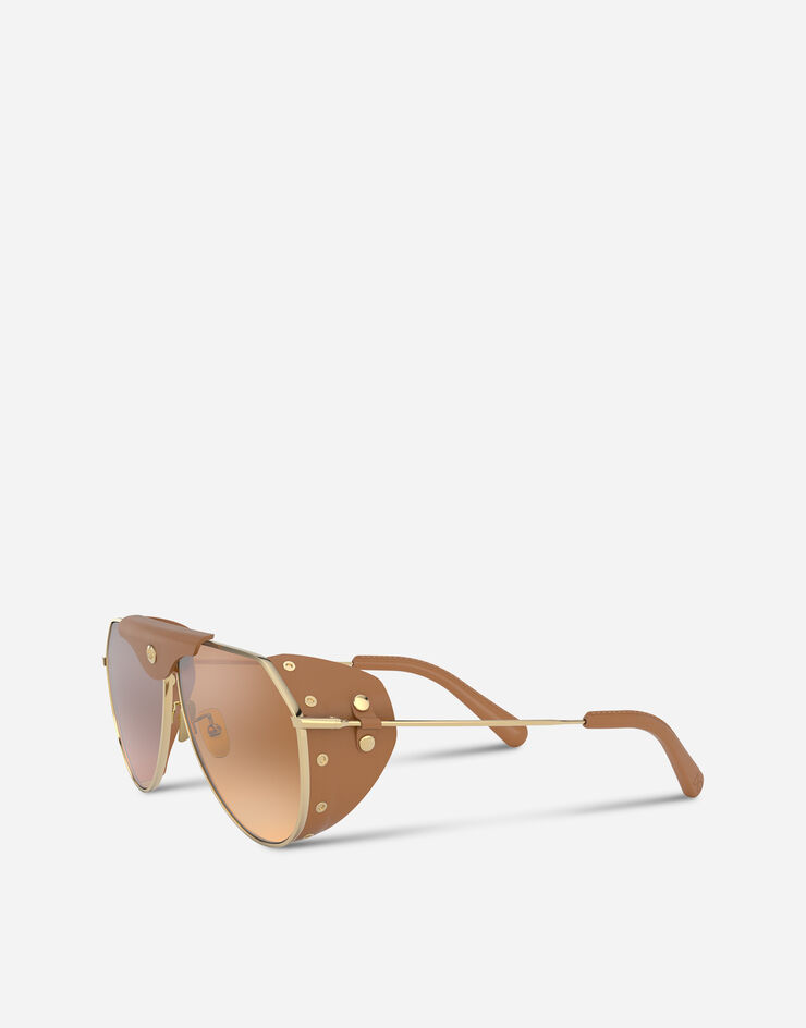Dolce & Gabbana نظارة شمسية بنما ذهبي و جملي VG2258VM27H
