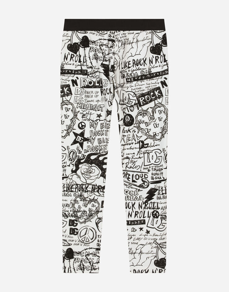 Dolce & Gabbana Graffiti-print interlock leggings Multicolor L5JP3JFSG3L