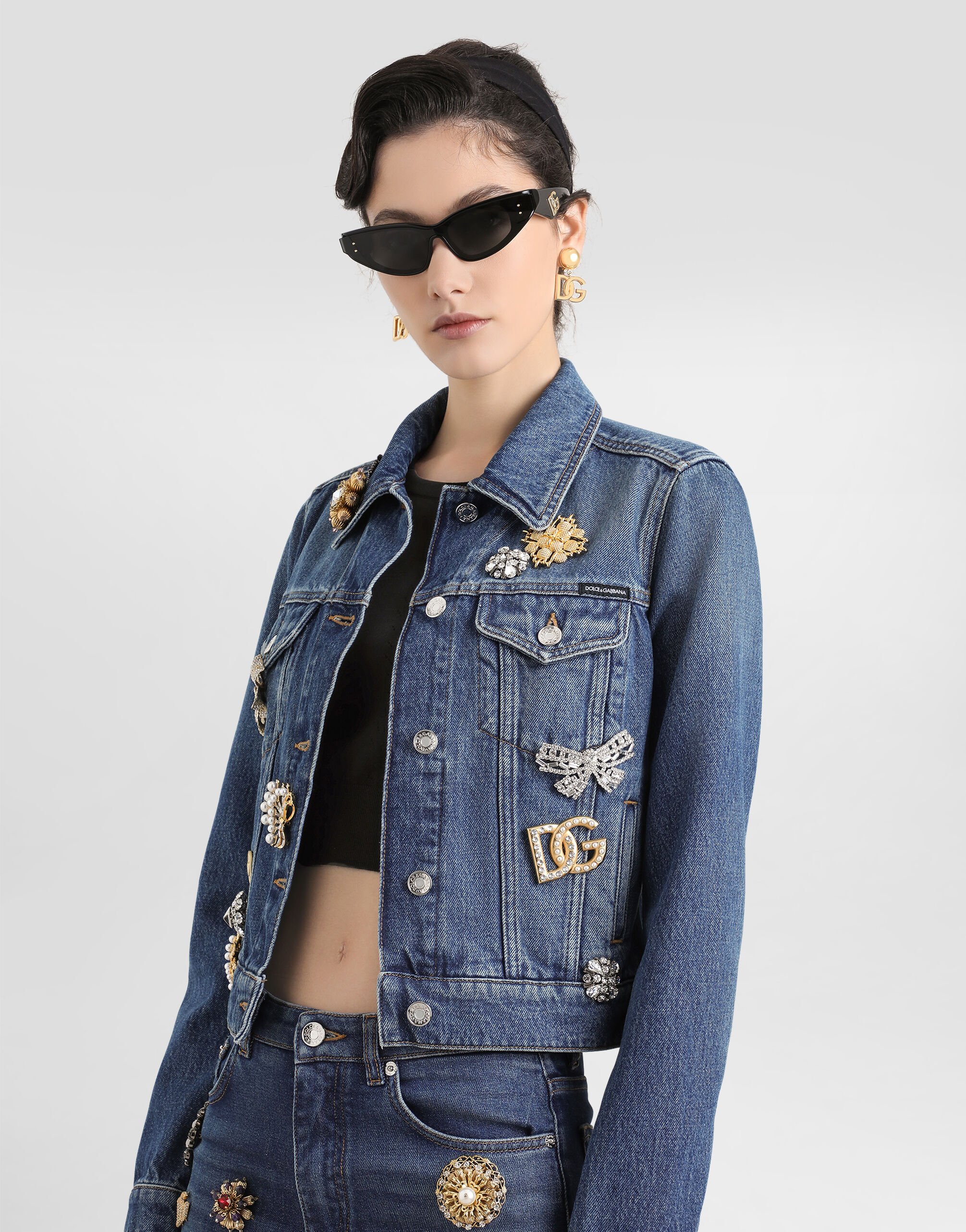 Denim jacket in Multicolor for Women | Dolce&Gabbana® US