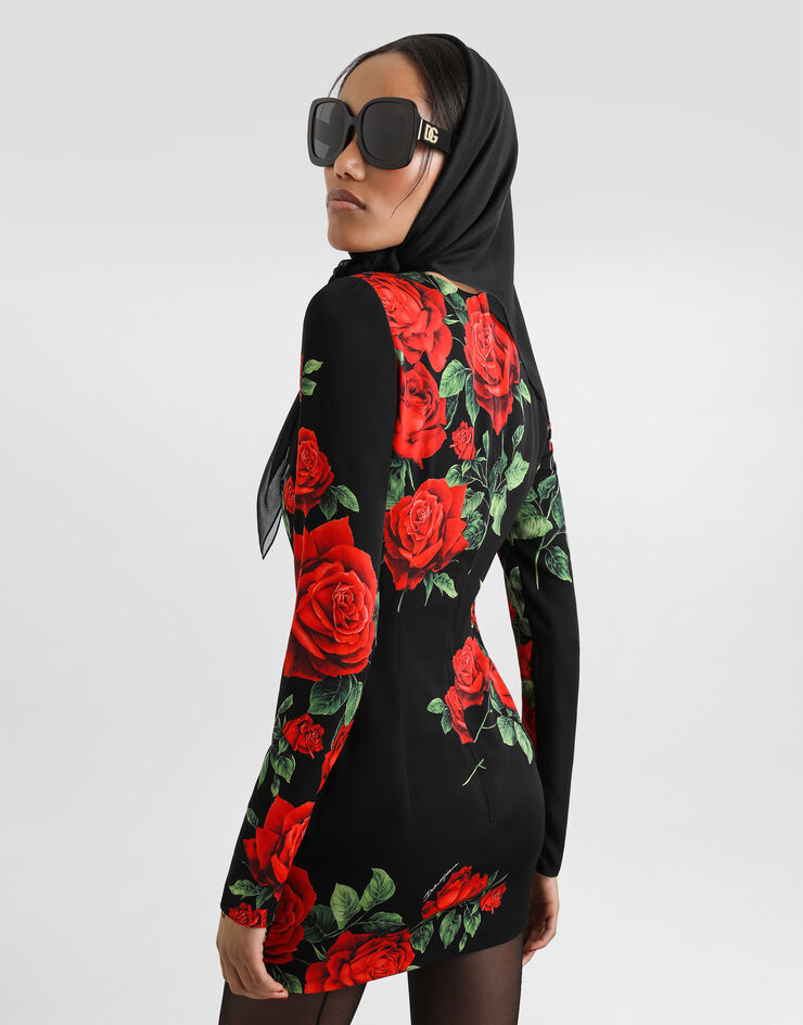 Dolce & Gabbana Rose-print charmeuse dress Dolce & Gabbana Rose-print charmeuse dress Multicolor F623STFSA9R