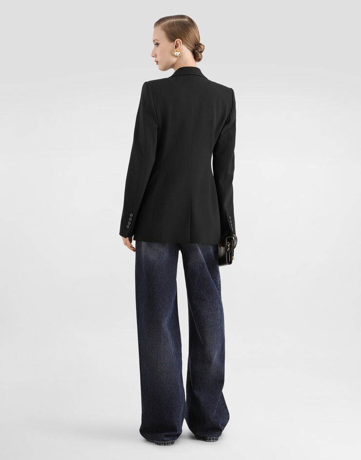 Dolce & Gabbana Turlington single-breasted jacket in micro-ribbed fabric Dolce & Gabbana Turlington single-breasted jacket in micro-ribbed fabric Black F2JBUTFUBG3