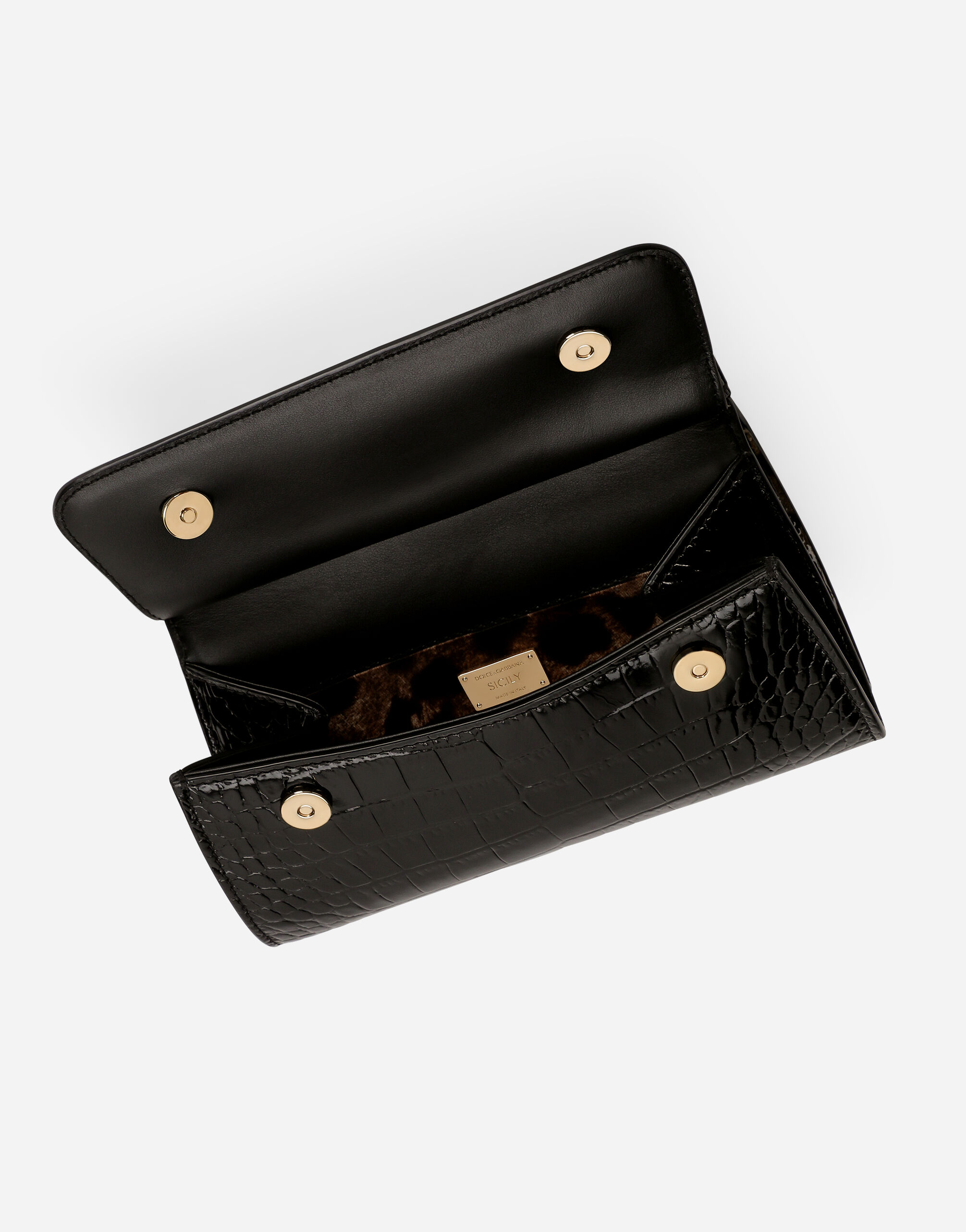 KIM DOLCE GABBANA Small double face Sicily bag in crocodile print