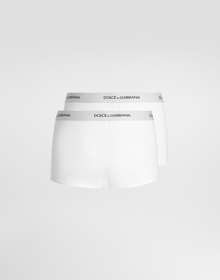 Dolce & Gabbana Pack de deux boxers classiques en jersey de coton Dolce & Gabbana Pack de deux boxers classiques en jersey de coton Blanc M9D87JONN96