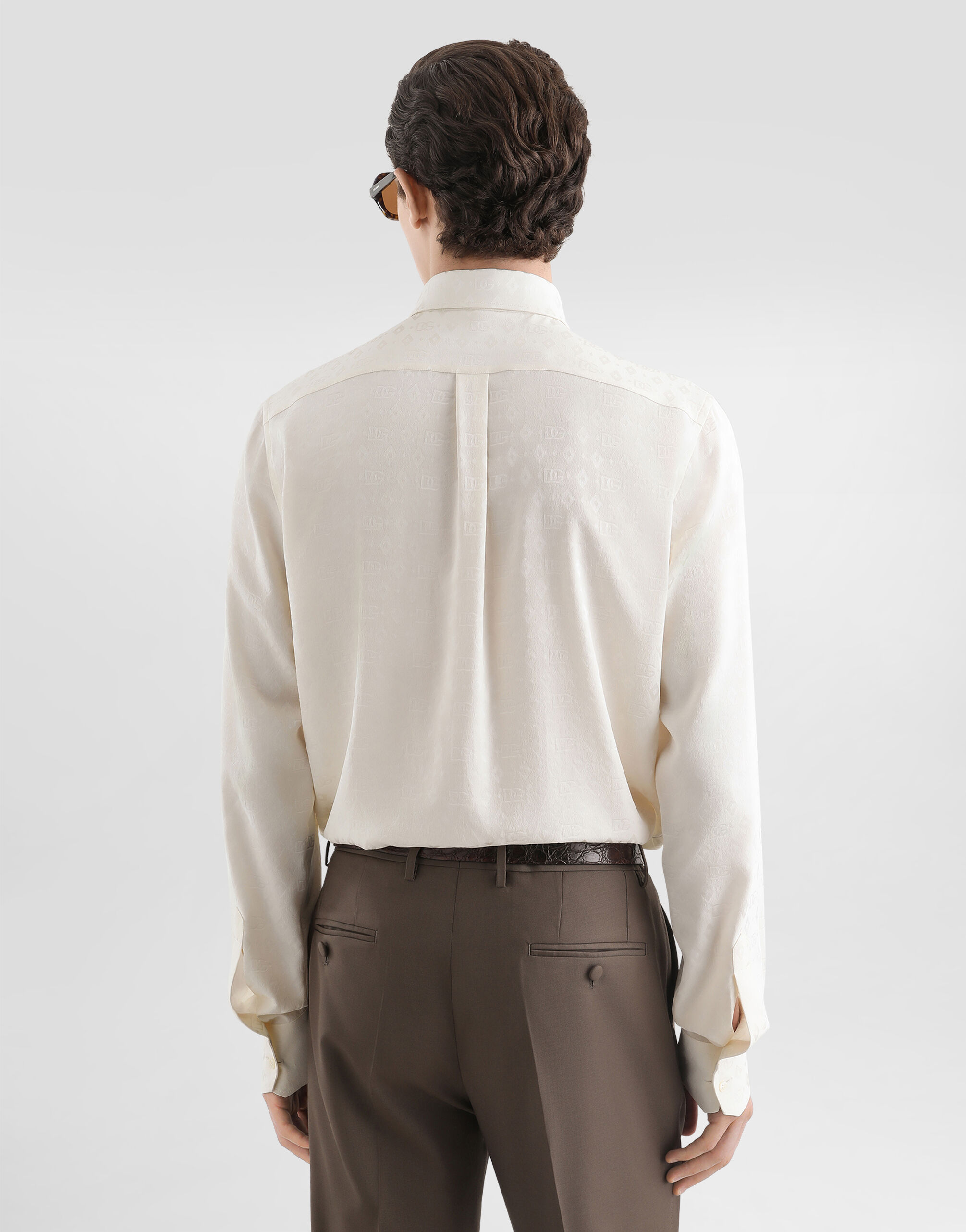 Martini shirt in logo silk jacquard - thumbnail 5