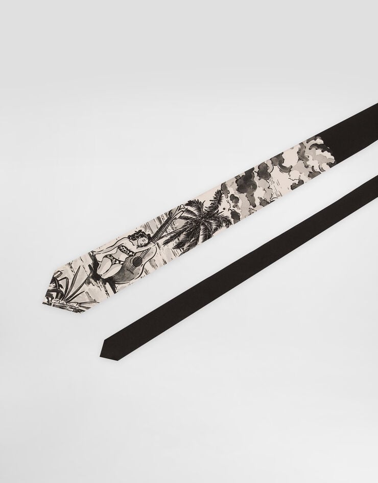 Dolce & Gabbana Pin-up print silk tie Print GT147EG0TJ4