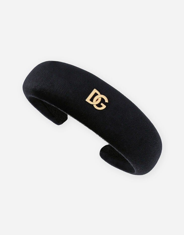 Dolce & Gabbana Ободок из бархата черный LB3L54G7L6S
