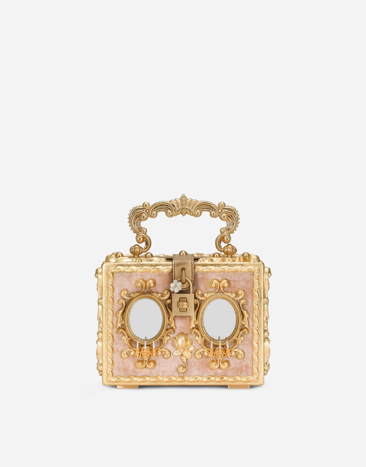 Dolce & Gabbana Calfskin Dolce Box bag with rhinestone and mirrored detailing MULTICOLOR BB5970AD783