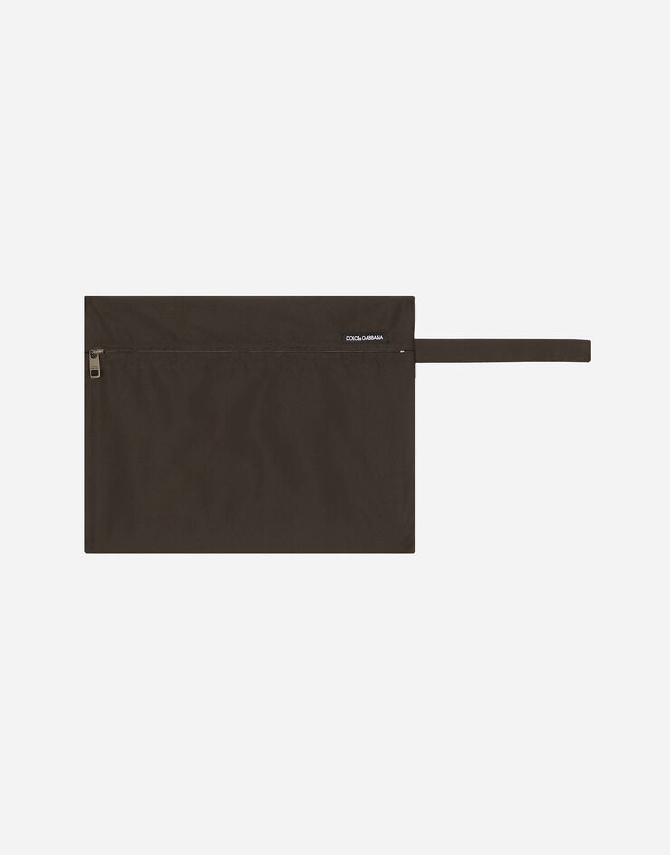 Dolce & Gabbana Mid-length swim trunks with Dolce&Gabbana logo Brown M4F28TFUSFW