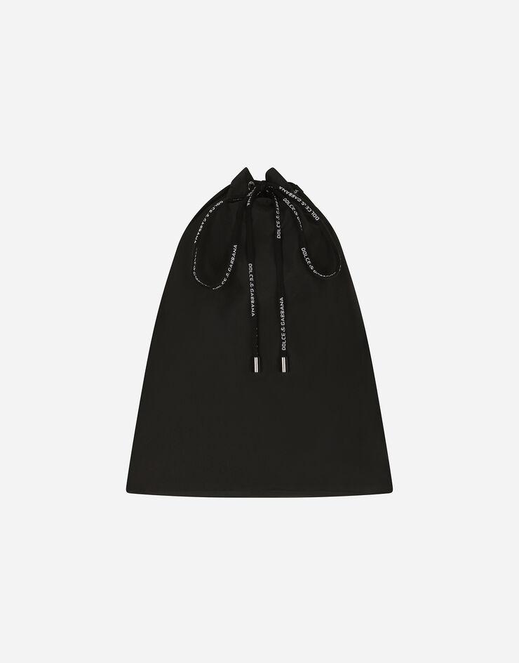 Dolce & Gabbana Short swim trunks with branded tag Black M4E48TFUSFW