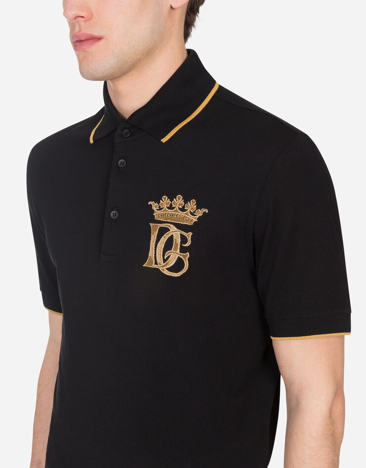 Dolce & Gabbana Cotton polo shirt with DG embroidery NERO G8LB0ZG7WDB