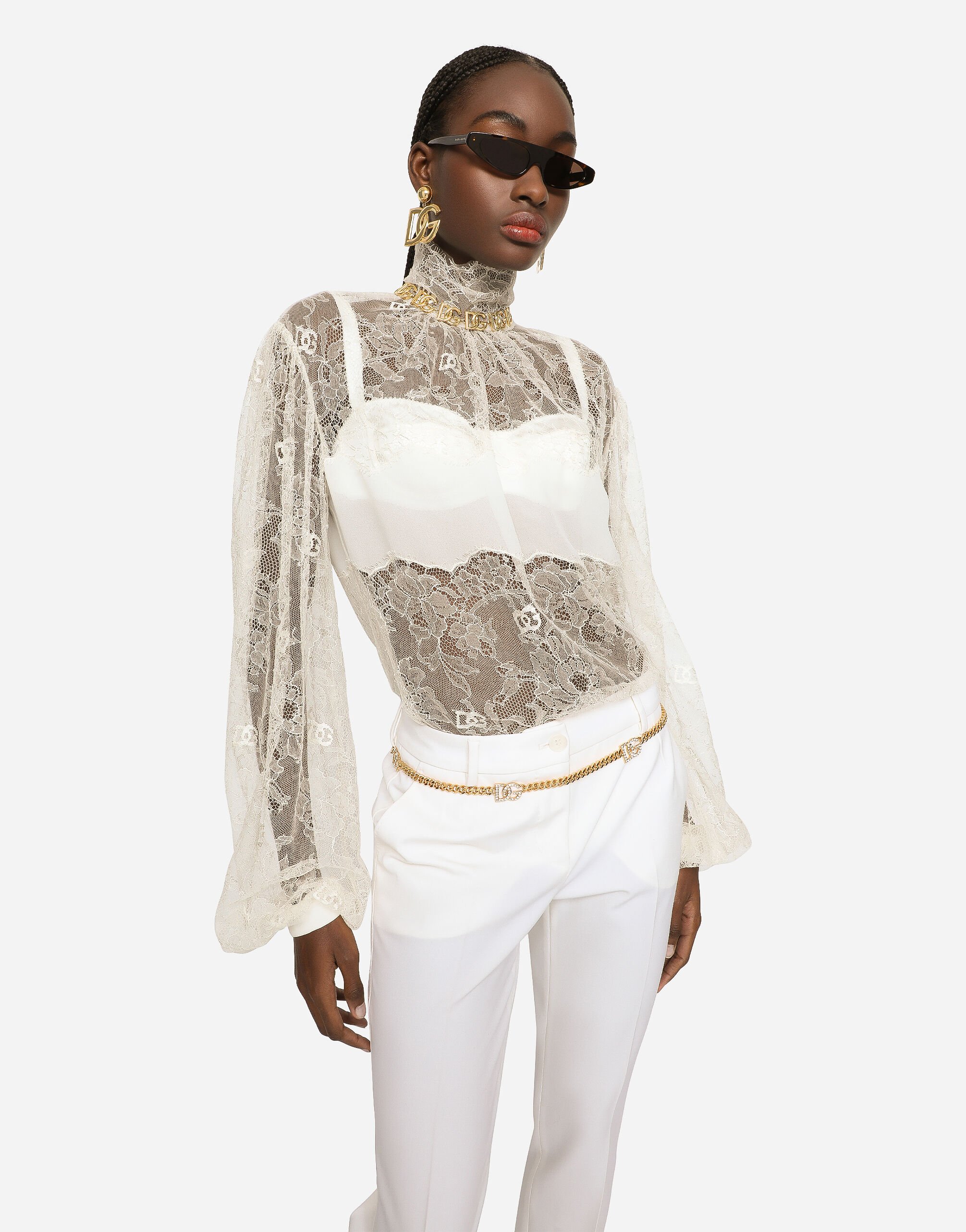 Blouse col dentelle sales