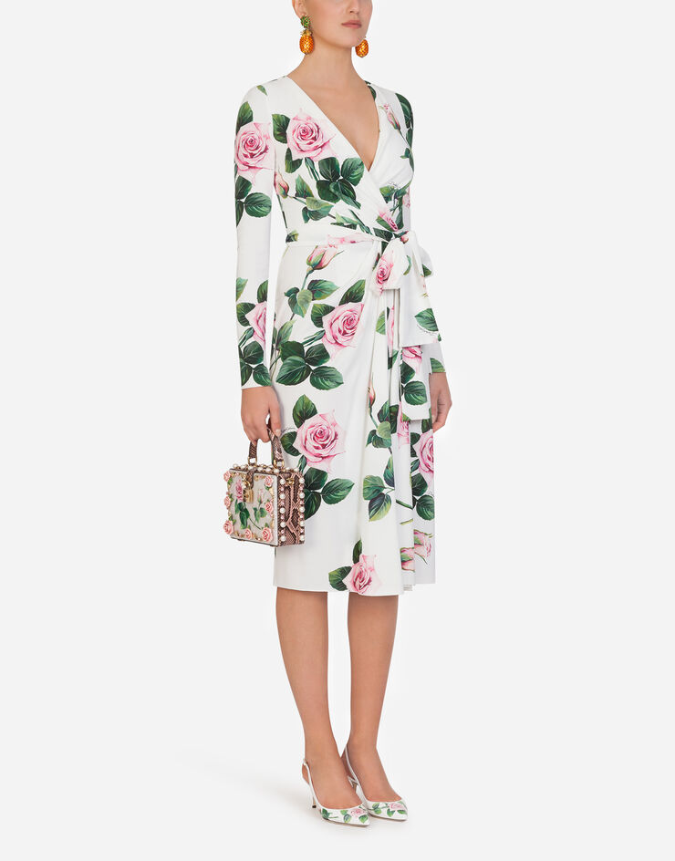 Dolce & Gabbana POLISHED CALFSKIN TROPICAL ROSE PRINT SLINGBACKS Dolce & Gabbana POLISHED CALFSKIN TROPICAL ROSE PRINT SLINGBACKS STAMPA FLOREALE CG0180AJ730