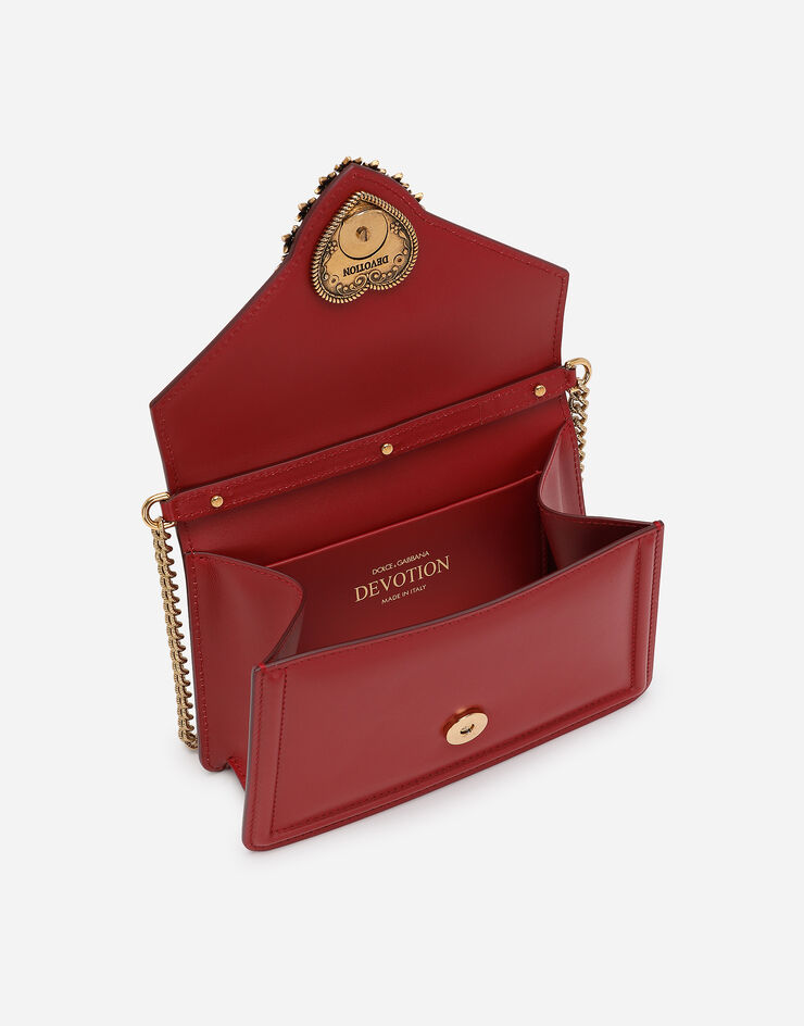 Dolce & Gabbana Sac Devotion petit format en cuir de veau Rouge BB6711AV893
