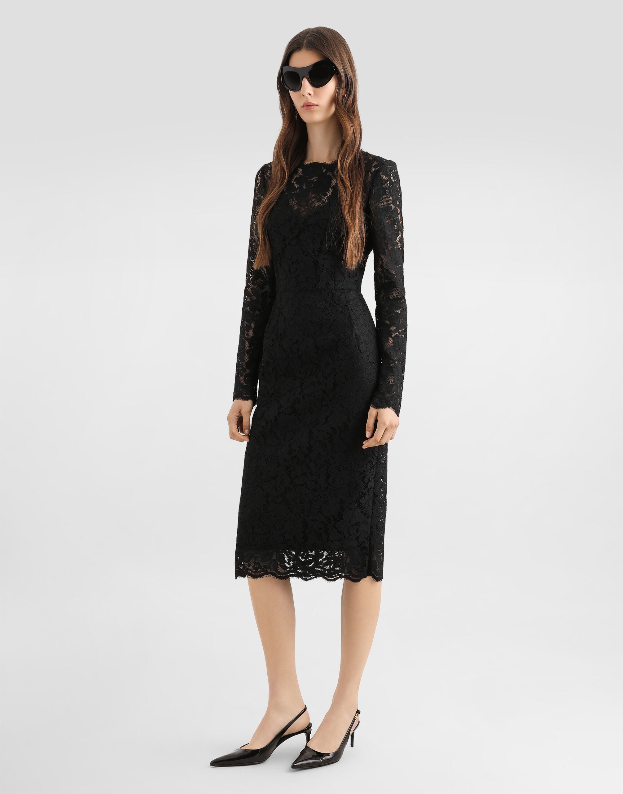 Cordonetto lace dress in Black for Women | Dolce&Gabbana®