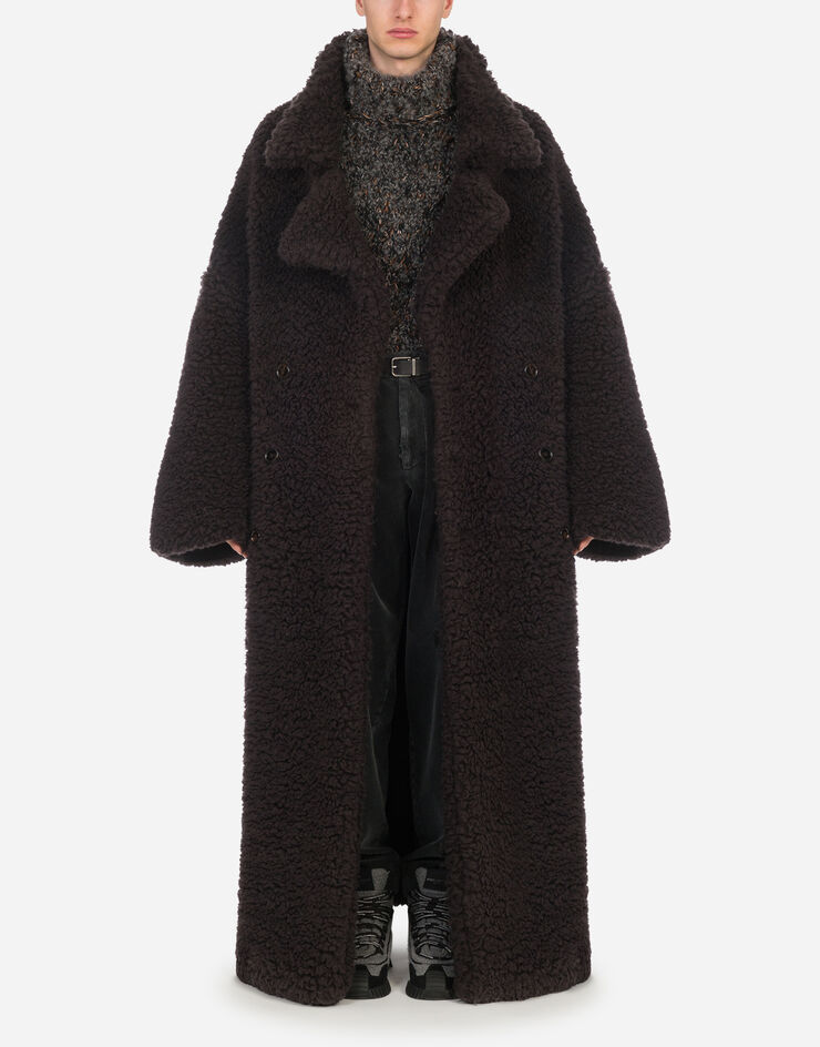 Zweireihiger shearling-mantel