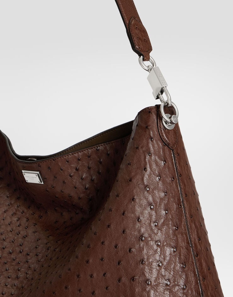 Dolce & Gabbana Vittoria shoulder and crossbody bag in ostrich leather Dolce & Gabbana Vittoria shoulder and crossbody bag in ostrich leather Brown BM2693A8K00