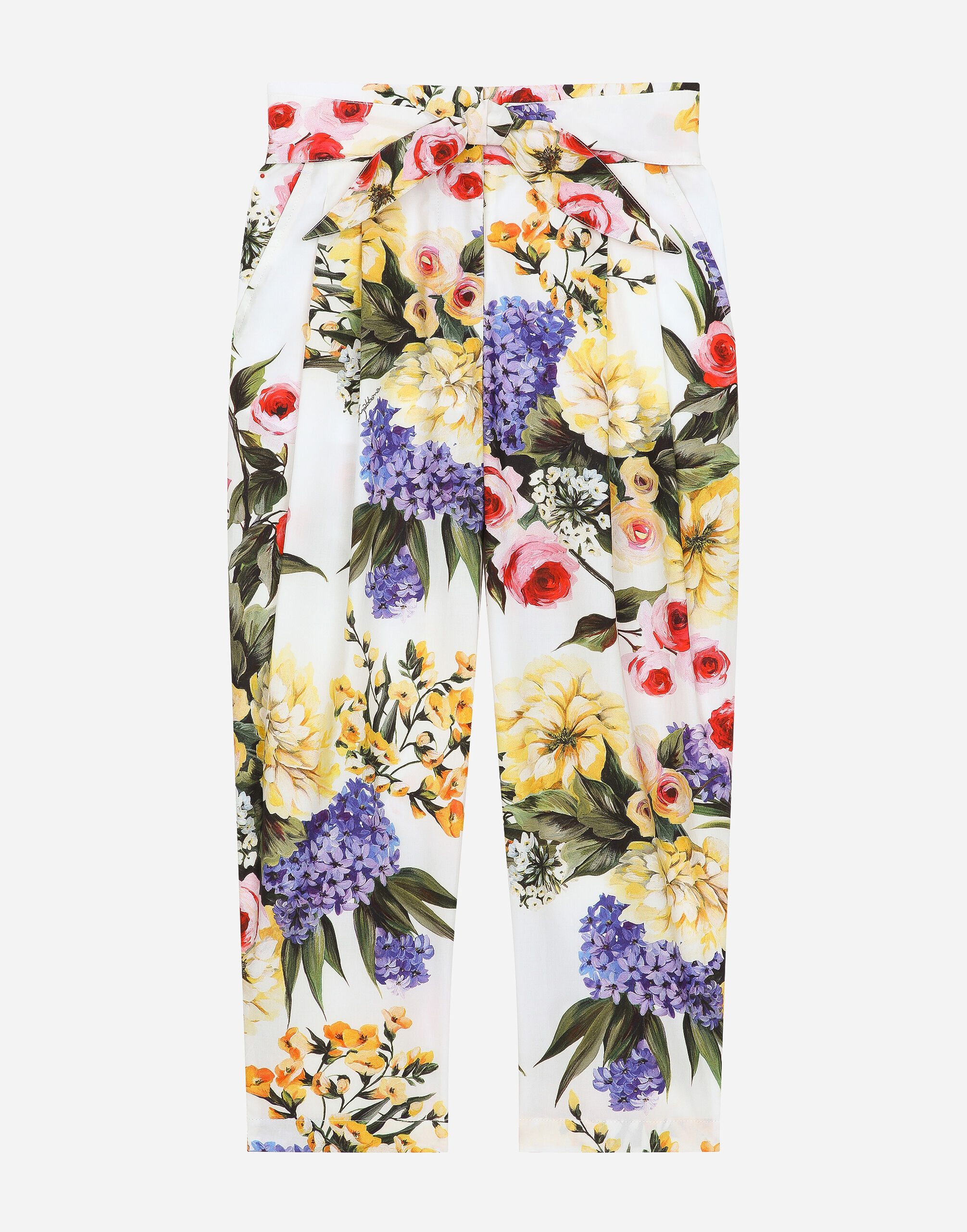 Dolce & Gabbana Pantaloni in popeline stampa giardino Stampa L54I94HS5Q4