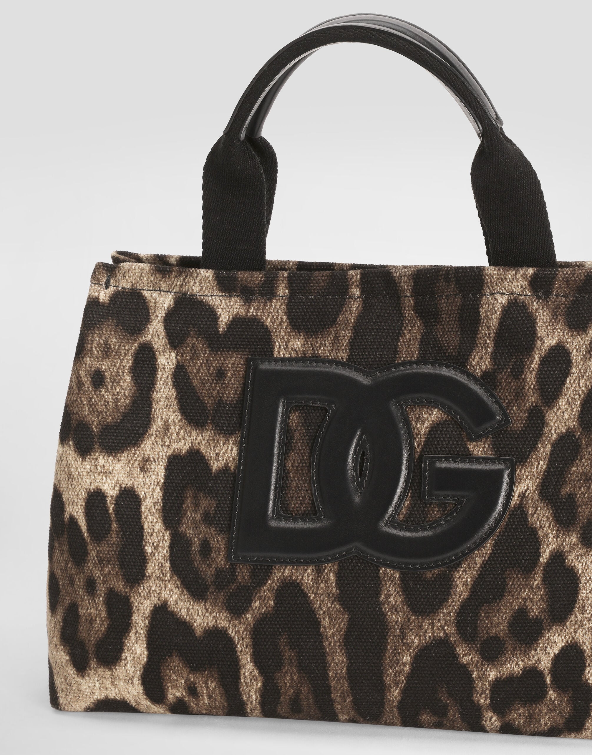 Leo-print canvas shopping bag in Print for Girls | Dolce&Gabbana® US