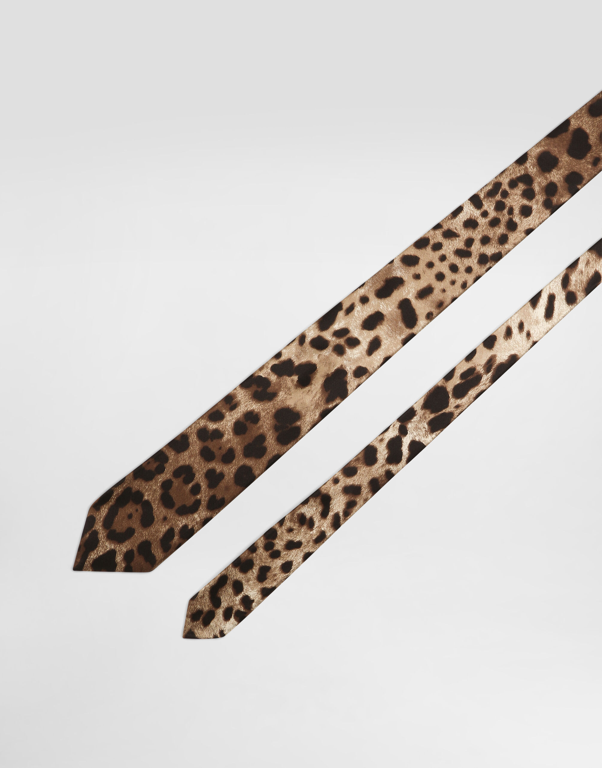 Leopard-print satin tie in Print for Men | Dolce&Gabbana® US