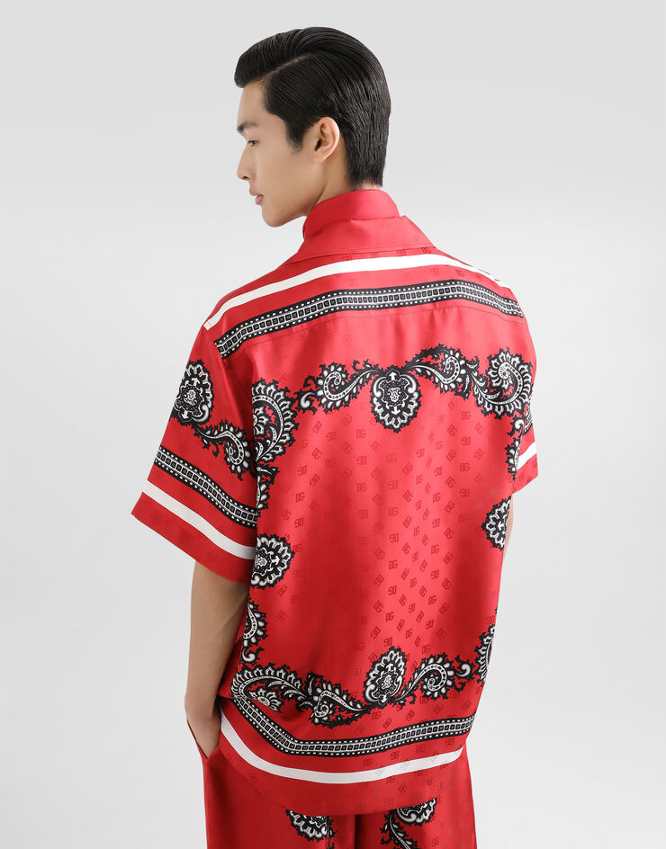 Dolce & Gabbana Silk shirt with bandanna print Print G5JH9TGI926