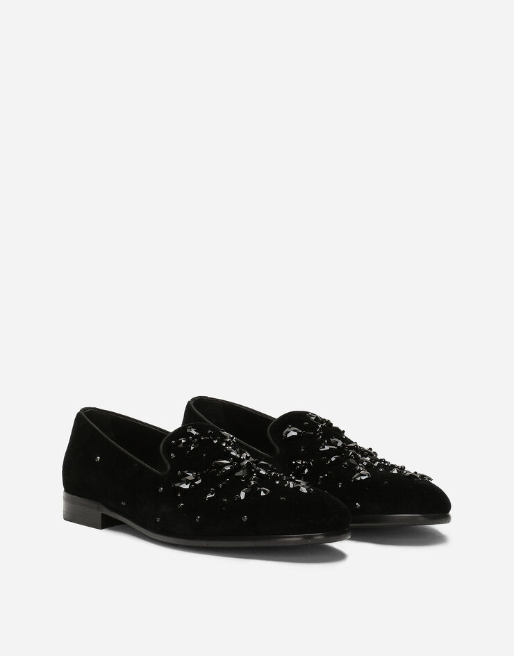 Dolce & Gabbana Velvet slippers Negro A50573AN890