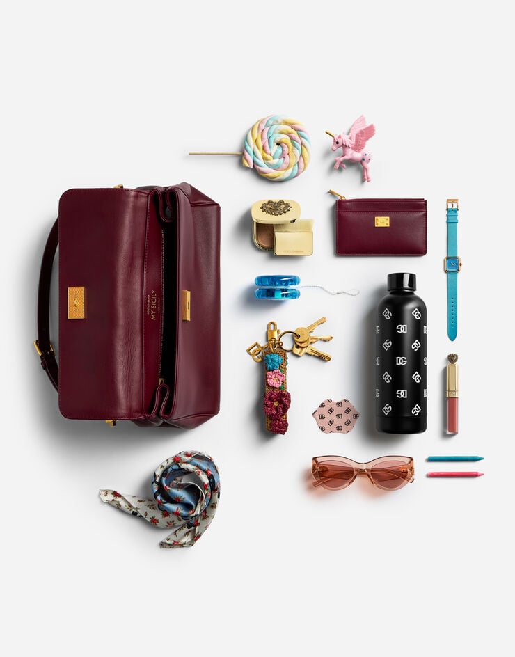Dolce & Gabbana Medium My Sicily handbag in plongé calfskin Bordeaux BB7782B7321