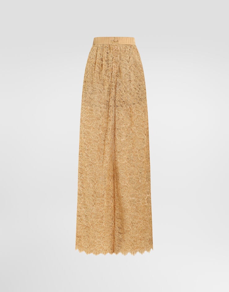 Dolce & Gabbana Lamé lace trousers Gold FTC1YTILMFJ