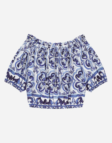 Dolce & Gabbana Majolica-print poplin top Multicolor L53DE7G7EY0
