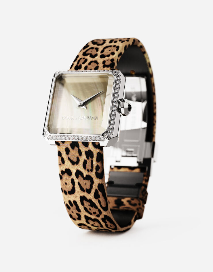 Dolce & Gabbana Reloj de acero y diamantes Estampado De Leopardo WWJC2SXCMDT