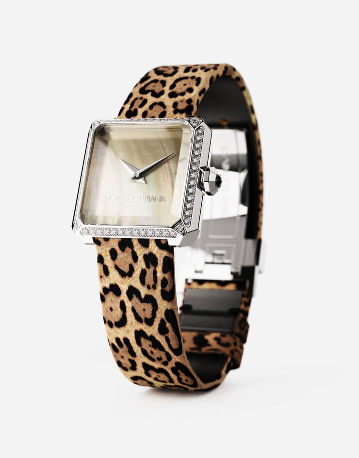 Dolce & Gabbana Steel watch with diamonds Leo Print WWJC2SXCMDT