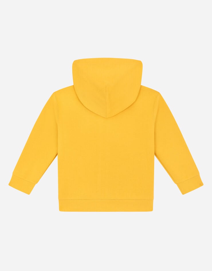 Dolce & Gabbana Jersey hoodie with DG logo embroidery Jaune L4JWCUG7BYI