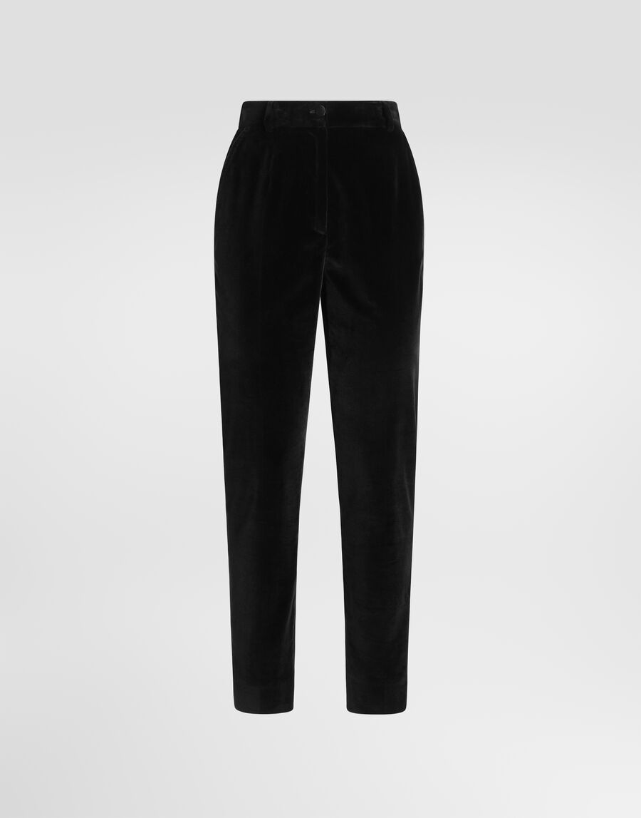 Tailored velvet tuxedo pants