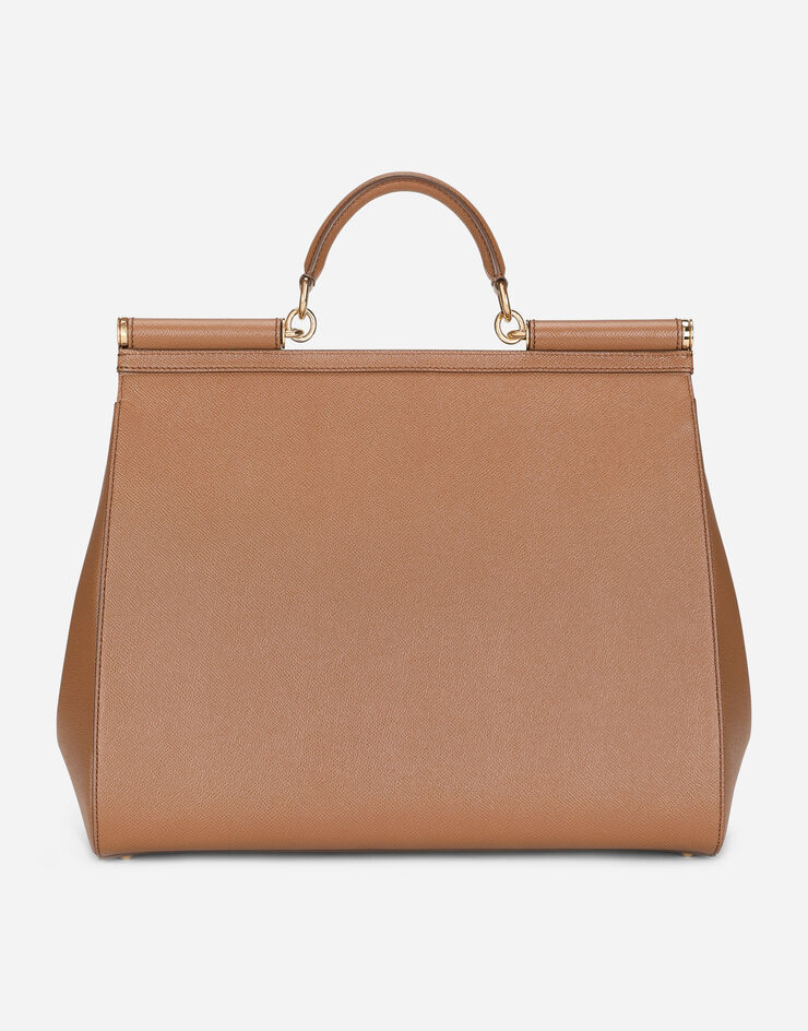Dolce & Gabbana Large Sicily bag in Dauphine calfskin BROWN BB6582A1001