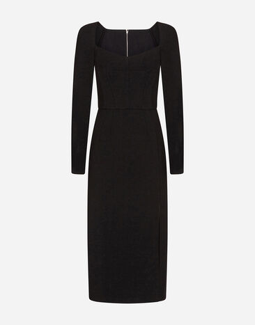 Dolce & Gabbana Stretch jersey sheath dress Black F6K2WTFURAG