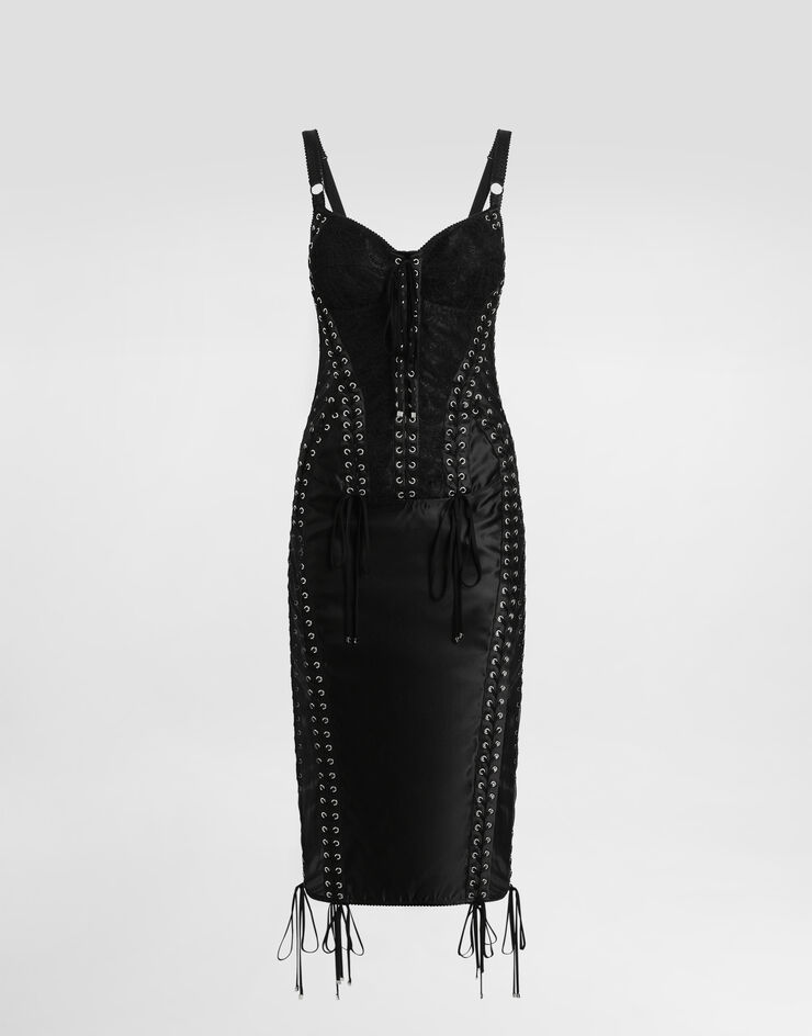 Dolce & Gabbana فستان بطول للربلة وتفاصيل كورسيه أسود F6TUKTGDC1O