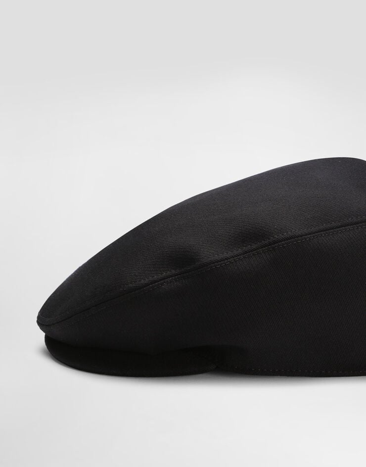 Dolce & Gabbana Flat cap in wool canvas Black GH587AFU244