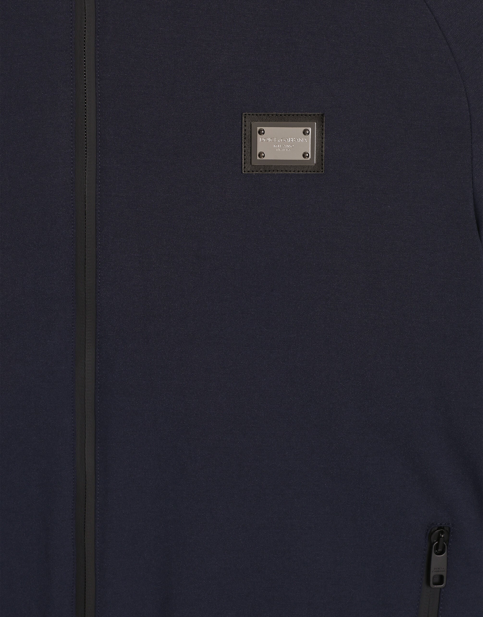 Jersey jacket with hood in Blue for Men | Dolce&Gabbana® US