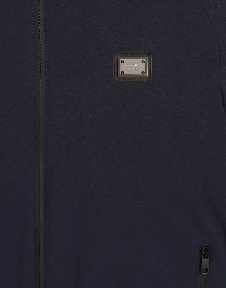 Dolce & Gabbana Jersey jacket with hood Blue G9AOETGH459