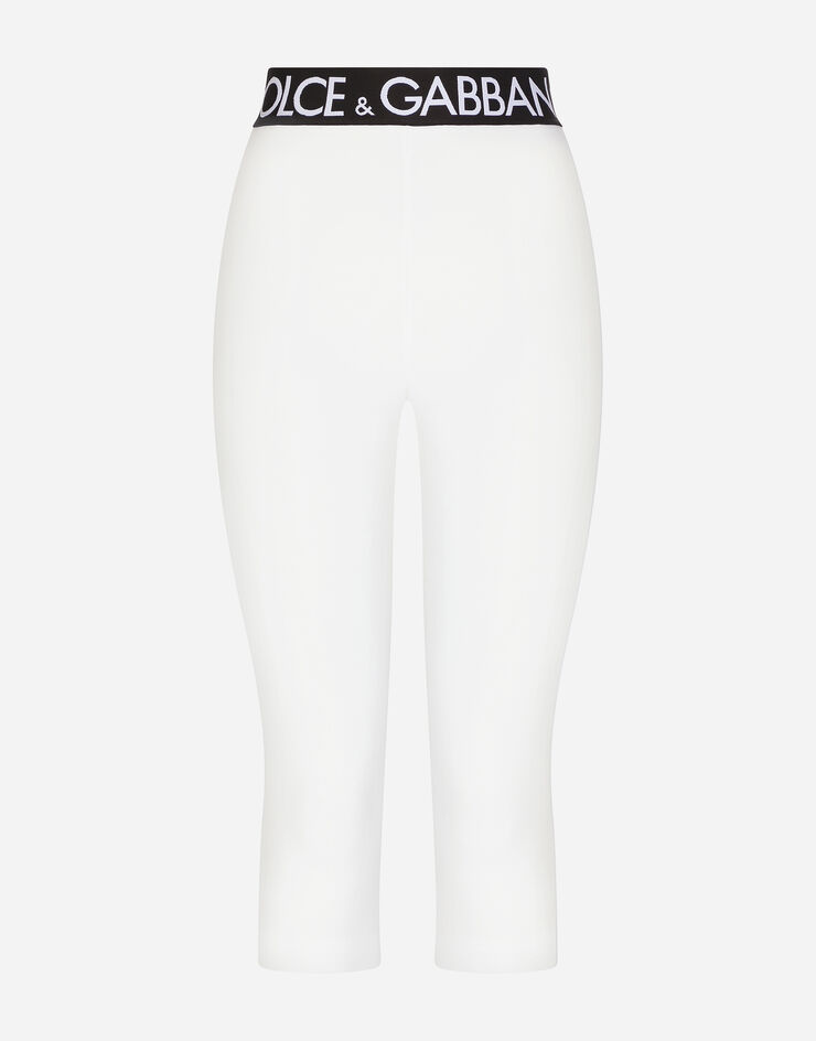 Buy Dolce & Gabbana White Logo Leggings in Jersey for Women in Saudi
