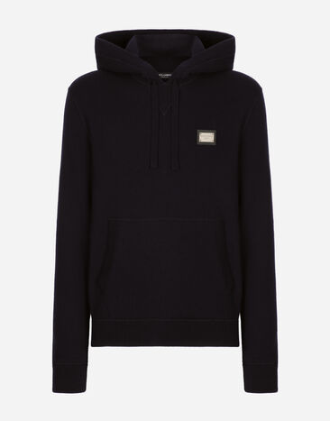 Dolce & Gabbana Wool and cashmere hooded sweater Black GXO39TJEMQ4