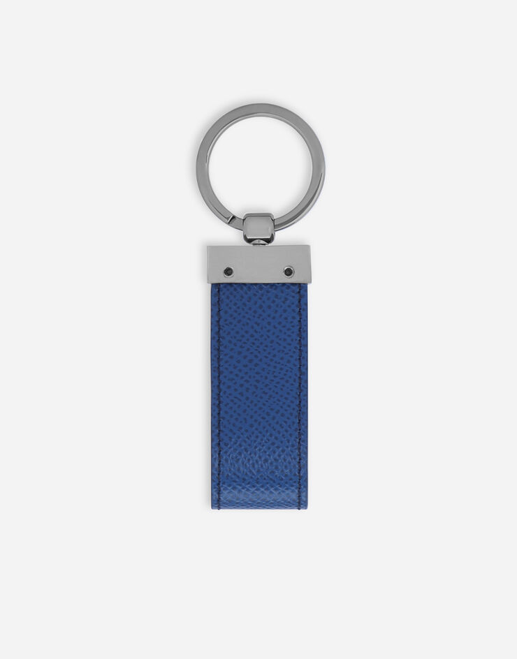 Dolce & Gabbana Schlüsselanhänger aus Dauphine-Kalbsleder Blau BP1371AZ602
