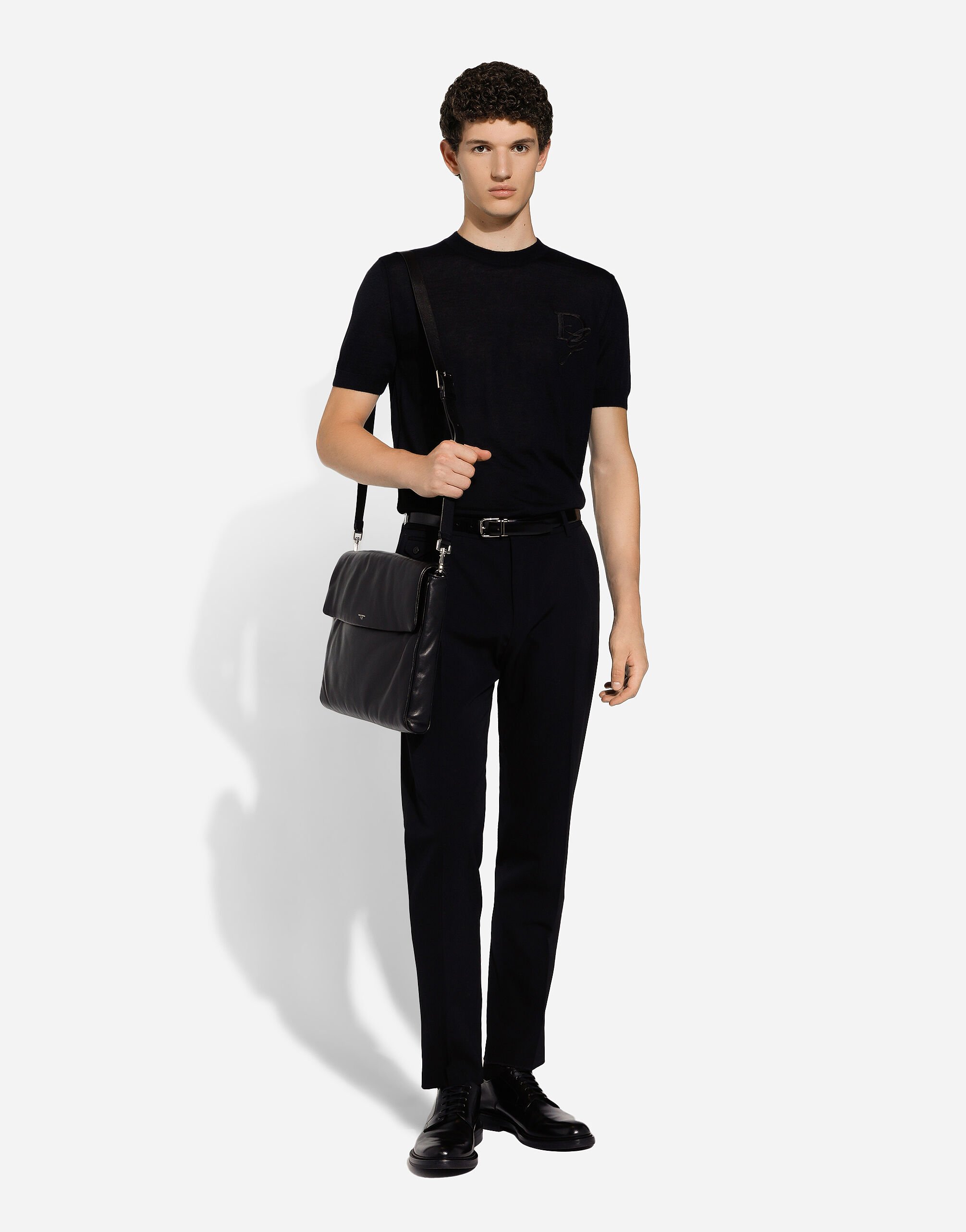 【DOLCE&GABBANA】レザー＆スプリットカーフスキン ベルトバッグ DOLCE&GABBANA】レザー＆スプリットカーフスキン ベルトバッグ
