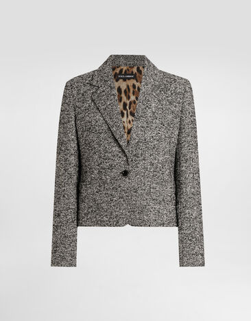 Dolce & Gabbana Veste en laine mélangée mouchetée Multicolore F29NGTFMZAK