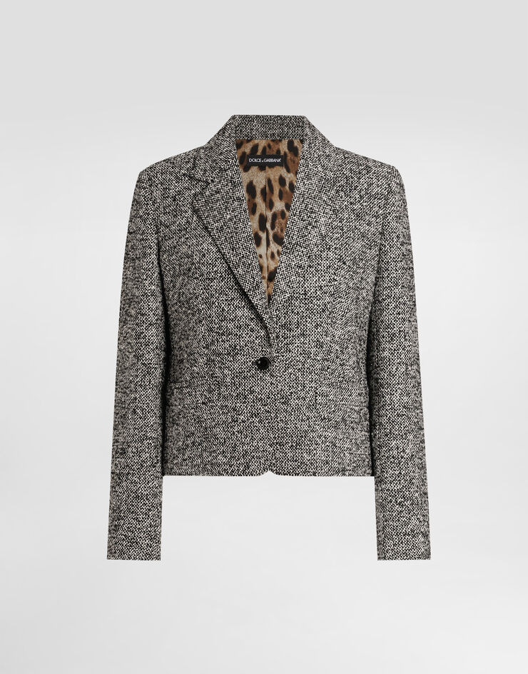Dolce & Gabbana Jacke aus gesprenkeltem Wollmischgewebe Mehrfarbig F29NGTFMZAK