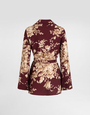 Dolce & Gabbana Bluse Vanity aus Charmeuse mit Rosenprint Drucken F5Q03TFSA7Y