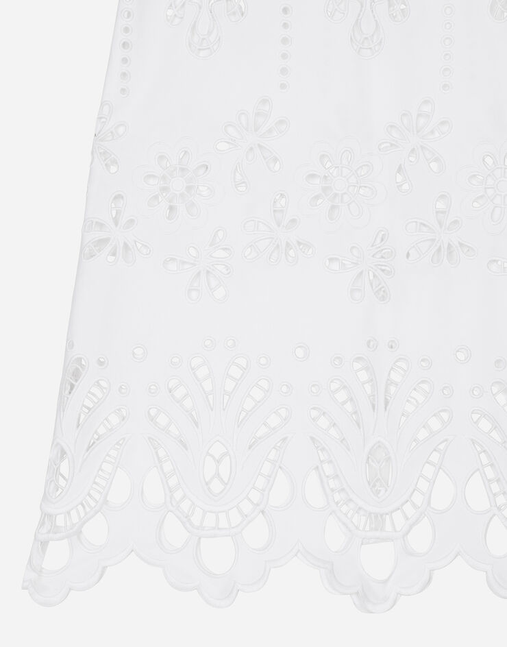 Dolce & Gabbana 挖剪刺绣棉质中长半裙 白 F4CVTZGDCJQ