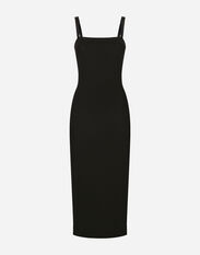 Dolce & Gabbana Jersey Milano rib sheath dress Black F6H0ZTFLRE1